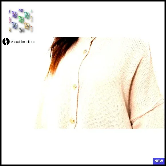 Oversized Chunky Knit Cardigan Lantern Sleeve Button Down Loose Fit Sweater Coat